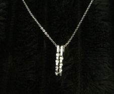 9ct White Gold Diamond Pendant Necklace