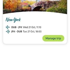 travel ticket jfk return. Name can be changed for 100 euro