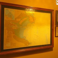 Large Framed Topographic \ Bathymetric \ Nautical Map of Dublin Bay