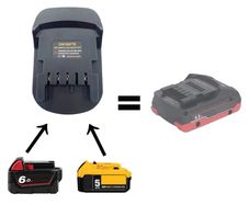 Battery Adapter  DM18MTB For Dewalt/Milwaukee 18/20V Batteries Convert To For Metabo 18V Power Lithium Battery