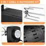 EU UK US 2-in-1 Grill&Electric Rotisserie Kit Automatic Barbecue BBQ Outdoor Folding Roaster, Roast Stove Grill Stainless Steel Image 7