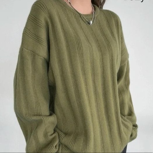 100% cotton green sweater