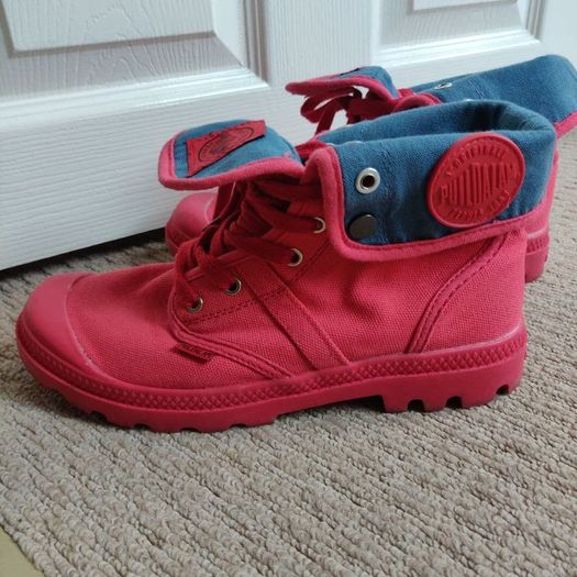 Casual Sport Style Red Denim Ankle boots,size 39
