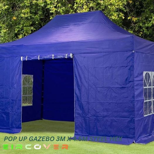 Market Stall Pop Up Gazebo Steel 40mm Hex 3m x 4.5m