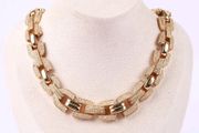 Christian Dior Pave Chain Link Collar Necklace Statement Chunky