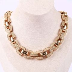 Christian Dior Pave Chain Link Collar Necklace Statement Chunky