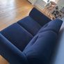 Navy velvet two seater sofa Image 4