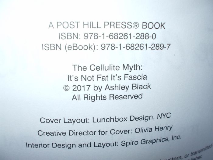 SALE!  THE CELLULITE MYTH: It's Not Fat, It's Fascia by Ashley Black with Joanna Hunt