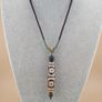 Vintage 3 Eyes Himalayan Tibetan Agate Dzi Bead Amulet Image 8