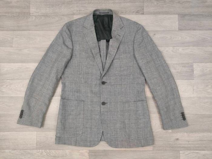 Gritti By Ermenegildo Zegna Linen Wool Silk Blend Half Lined Blazer Jacket Mens 50R