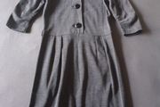 Toupy designer Brenda dress grey 50% WOOL size 38 UK 10 midi Paris BRAND NEW BNWT  was 149euro