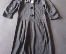 Toupy designer Brenda dress grey 50% WOOL size 38 UK 10 midi Paris BRAND NEW BNWT  was 149euro