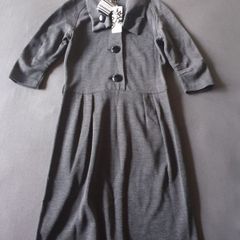 Toupy designer Brenda dress grey 50% WOOL size 38 UK 10 midi Paris BRAND NEW BNWT  was 149euro