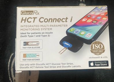 Gluco Rx Hct Connect I Blood Diabetes Glucose & Ketone Meter For Iphone