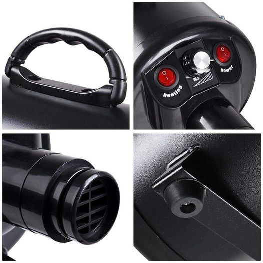 2800W Stepless Speed Dog Cat Pet Grooming Hair Dryer Hairdryer Blaster Blower (Black)