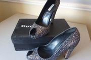 Dune sparkly pewter heels 6
