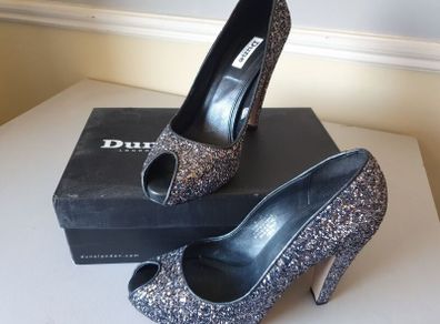 Dune sparkly pewter heels 6