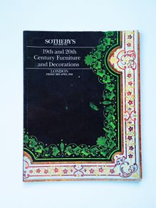 Sothebys auction salesroom catalog 19th and 20th Century Furniture  and Decorations London Friday 3RD April 1992