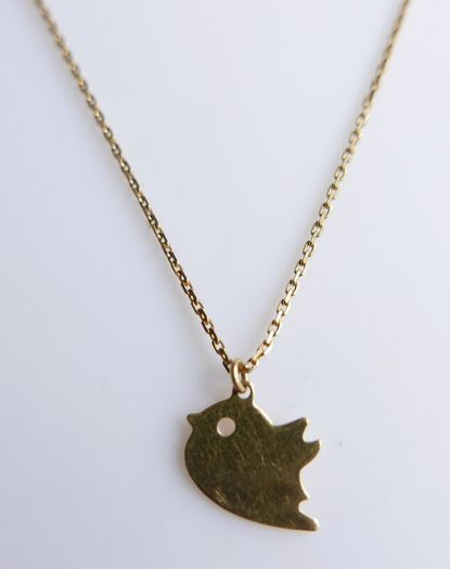 Gold over 925 Sterling Silver Bird Pendant Necklace 18" MIDAS ALTRO BIRD PENDANT NECKLACE 1,9g