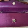 Grape/Burgundy satin bag with diamonds cluster. Image 4