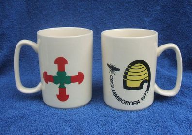 CBSI JAMBORORA 1977 (Scouting Ireland) - two vintage and scarce souvenir mugs made by Celtic Ceramics Ltd, Ireland