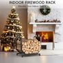 Metal Firewood Log Holder, U-Shaped Firewood Rack with Carrying Holer and Stable Base, Indoor Outdoor Fireplace Wood Storage Shelf for Fireside Patio Garden(U-shape) (17x20.8x13inches) Image 3
