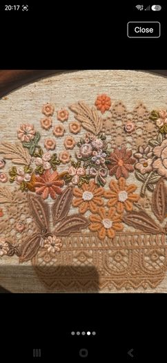 Vintage Handmade Lace Collage by Helga Westphal (West Germany)