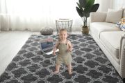 Super Soft Fluffy Area Rug 6'x9' Bedroom Living Room Shaggy Anti-Skid Comfortable Large Rugs Indoor Modern Home Decor Floor Carpet - Dark Grey&amp;White 180x270