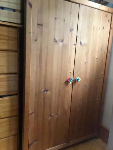 cot bed & wardrobe