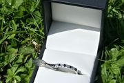 Brand New 9ct White Gold Sapphire &amp; Diamond Eternity Ring