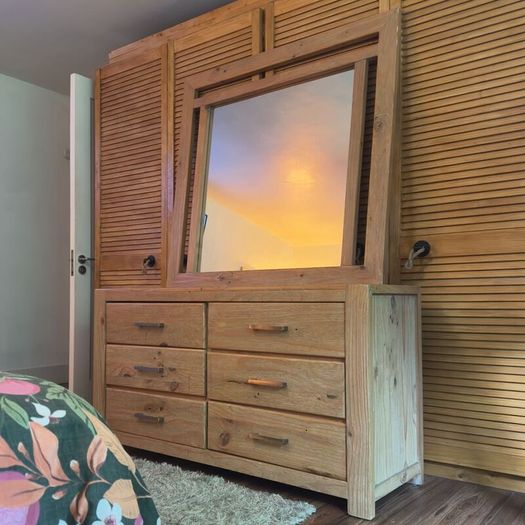 Solid Wood Dressing Table with Huge Mirror - Perfect Condition