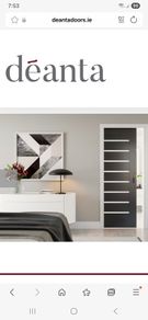 Deanta style Brand new black Glass Door