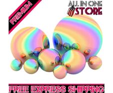 8 Pcs Stainless Steel Multi Colour Gazing Ball for Home Garden Ornament Decorations, 42-150 mm Mirror Polished Hollow Ball Reflective (FREE SHIPPING)