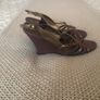 Fab Brown with Gold/Bronze Wedge Heel Sandals size 3 Image 2