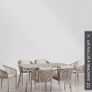 Sklum glass table and four coushioned chairs unwanted gift still in the box Image 2