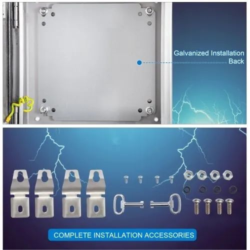 NEMA Stainless Steel Enclosure, 300 x 300 x 200 mm NEMA 4X Steel Electrical Box, IP66 Waterproof & Dustproof