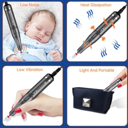 Portable Electric Nail Drill Manicure Machine For Acrylic Gel Polish Nails Sander Rechargeable Nail Art Salon Equipment