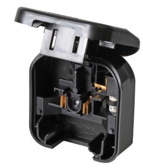 2 Pin USA to UK Converter Plug, 10A, Black