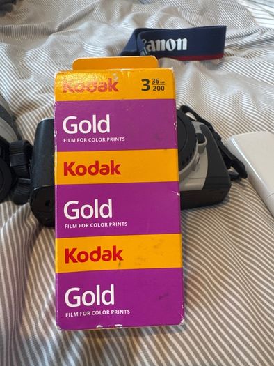 Canon EOS 300 Film Camera + Lens, 4 Batteries & 2 Kodak Films (Complete Kit)