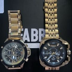 Armani Diesel Men's BAMF Gold-Tone Watch  damaged does not work for parts