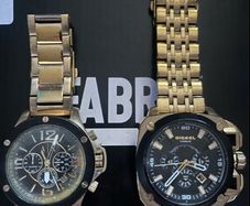 Armani Diesel Men's BAMF Gold-Tone Watch  damaged does not work for parts