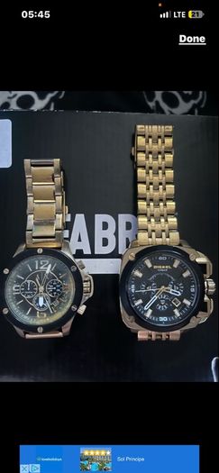 Armani Diesel Uber Chief Gunmetal Watch broken