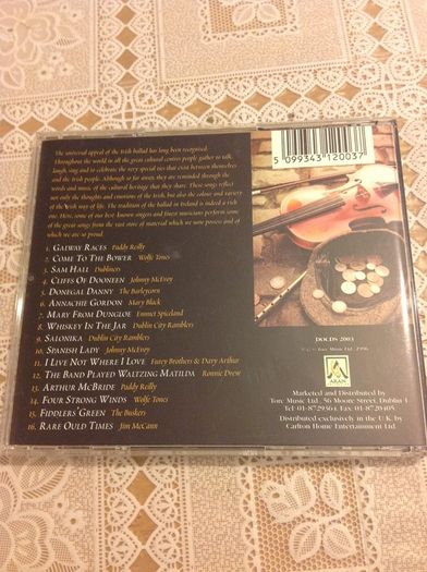 The Best of Irish Ballads vol 1.  CD.
