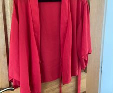 Red crossover blouse size large