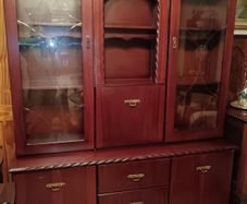 Glass display cabinet with lights.