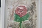 Fine art abstract painting (Dusty Rose in Bloom)