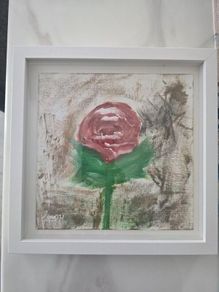 Fine art abstract painting (Dusty Rose in Bloom)
