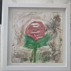 Fine art abstract painting (Dusty Rose in Bloom)