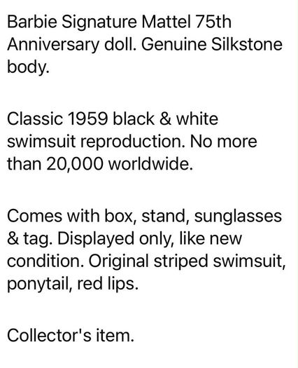 Collectors Barbie