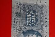 1960s Bank of England 5 Pound Note